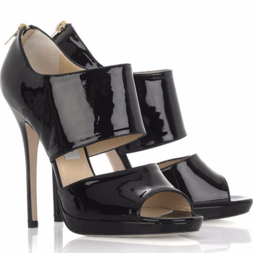 Jimmy Choo Black Patent Leather Heels - Picture 2 of 8